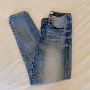 Loft mid wash skinny/straight jeans